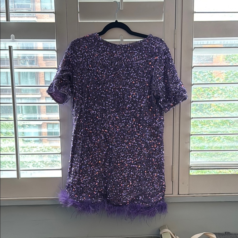 Fashion Nova Purple Sequin Babydoll Dress